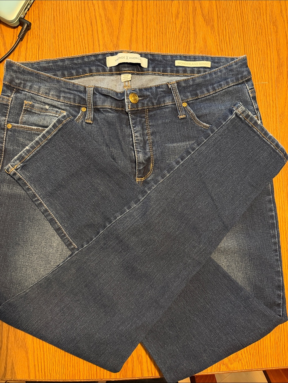 Vintage America Women's Dark Blue Wonderland Skinny Jeans Size 12/31